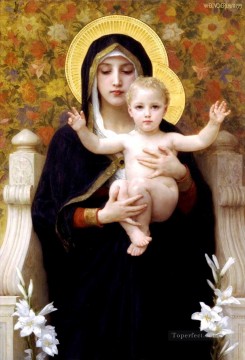  Vierge Arte - La Vierge au lys Realismo William Adolphe Bouguereau
